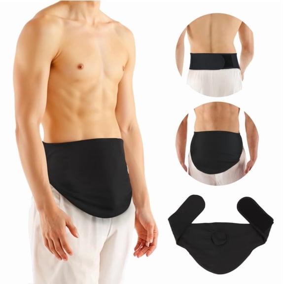 Adjustable Ostomy Support Belt for Men & Women, Soft Breathable Ostomy Bag Cover Wrap, Discreet Stoma Protector Band for Daily Activity, Machine Washable Elastic Abdominal Support Band