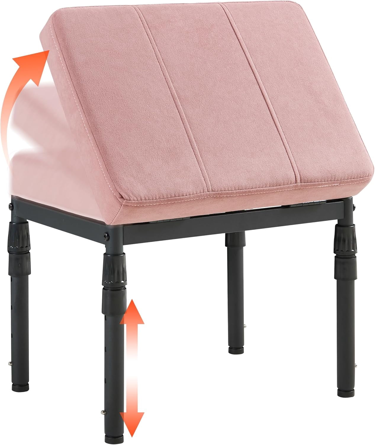 Adjustable Ottoman Pouf, 4 Height Position & 60 Degree Tilt Angle Faux ...