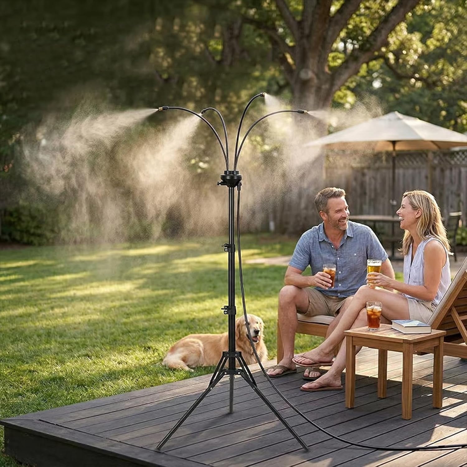 Mist Automatic Adjustable Outdoor Misting Cooling System, Standing Misters for Outside ...