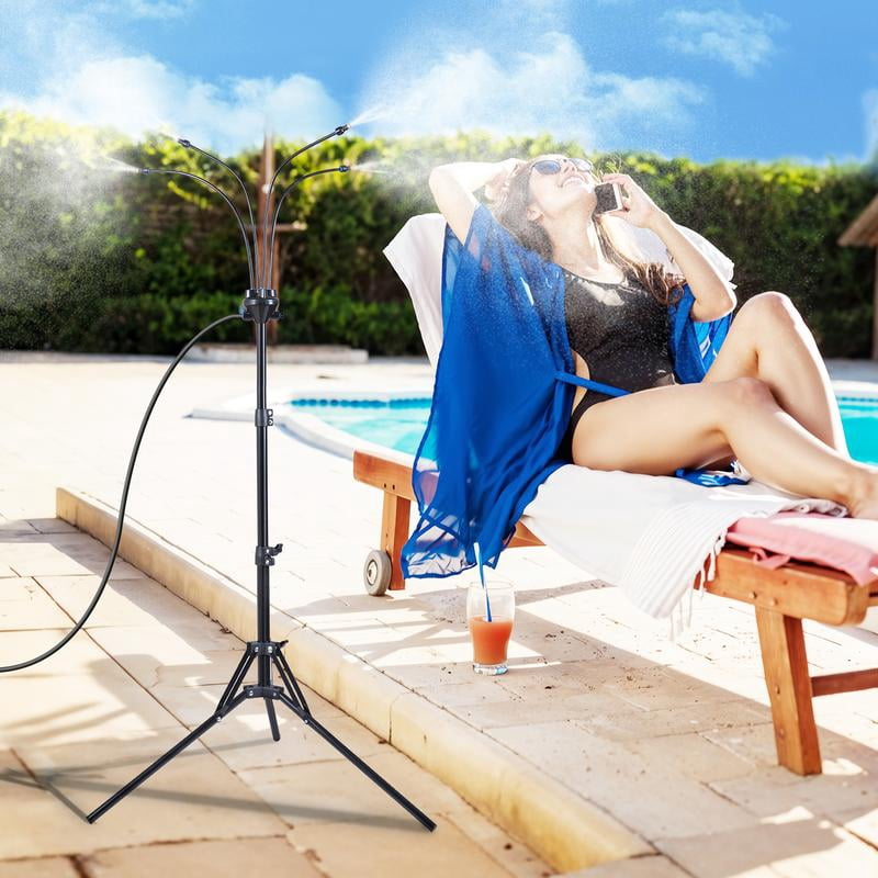 Adjustable Outdoor Misting System with 26FT Hose, Triangular Base ...