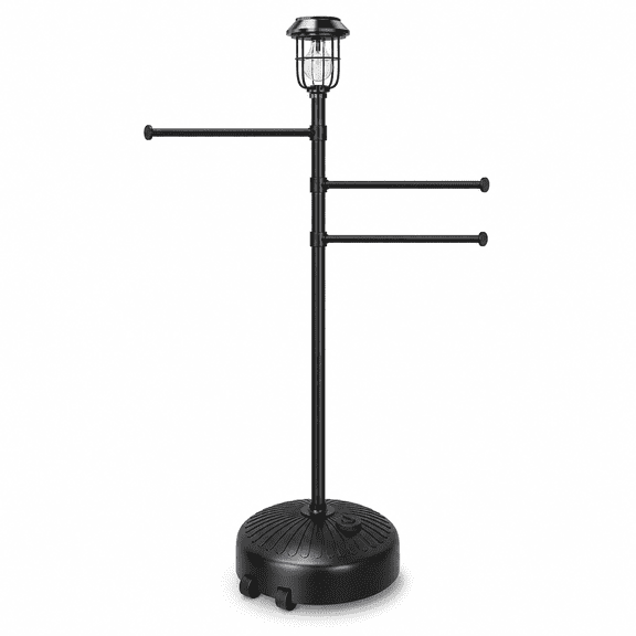 Adjustable Outdoor Solar Towel Rack with Wheels