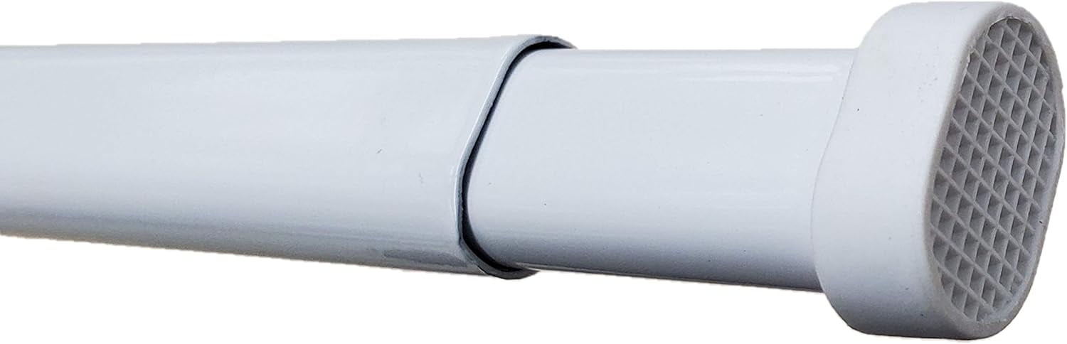 Adjustable White Aluminum Spring Tension Rod 18"-28"
