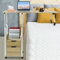 thumbnail image 1 of Adjustable Over-Bed Table with Wheels - Height-Adjustable Laptop & Nightstand Table Foldable Top Panel, Convenient Storage, and Sturdy Design for Home & Office Use, 1 of 13