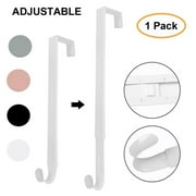 Adjustable Over Door Wreath Hanger for Front Door, 15.3"-25.5" Length Door Hanger for Large Wreath