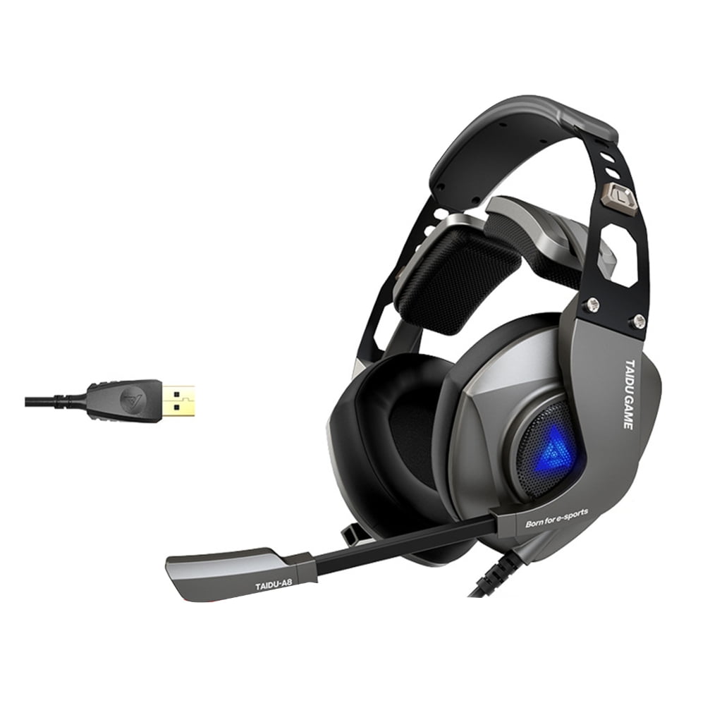 Adjustable Over Ear Headphones With Microphone Inside Noise Cancelling 7.1 Sound