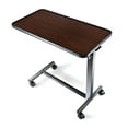 thumbnail image 1 of Adjustable Overbed Bed Desk with Wheels for Hospital and Home Use, Dark Walnut, 1 of 7