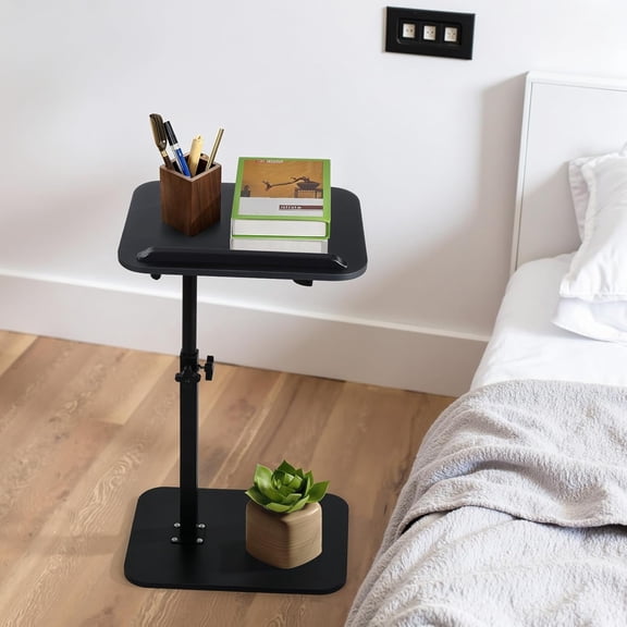 Adjustable Overbed Table,Mobile Rolling Laptop Standing Desk ,Tilting Bedside Table for Laptop ,Bed ,Sofa,and Office Use