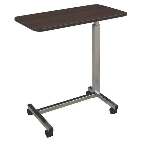 Adjustable Overbed Table on Wheels Height Adjustable from 30 to 42 H-Base Rolling Bedside Table for Home, Hospital & Nursing Use Supports 50 lbs 15 Wide Surface