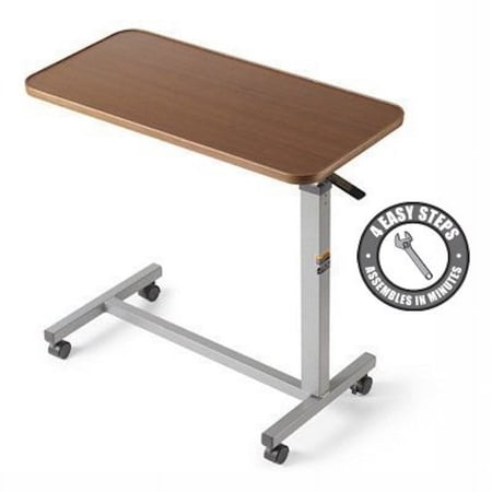 Adjustable Overbed Table with wheels Hospital and Home Use
