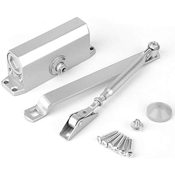 Adjustable Overhead Door Closer Set, 55lbs-77lbs Heavy Duty Aluminum ...