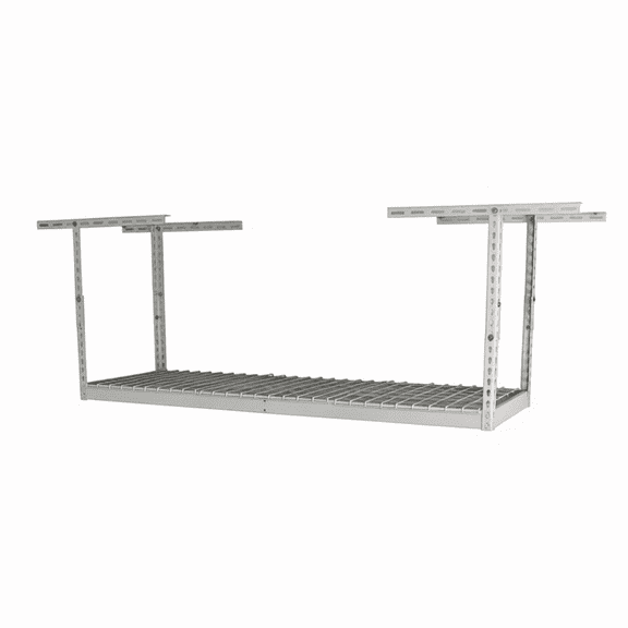 Adjustable Overhead Garage Storage Rack, Heavy-Duty Steel Wire Shelving with Ceiling Brackets for Vertical Organization