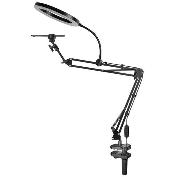 Adjustable Overhead Phone Mount With Rings Light Camera Arm Stand for Video Recording Live Streaming Art Craft