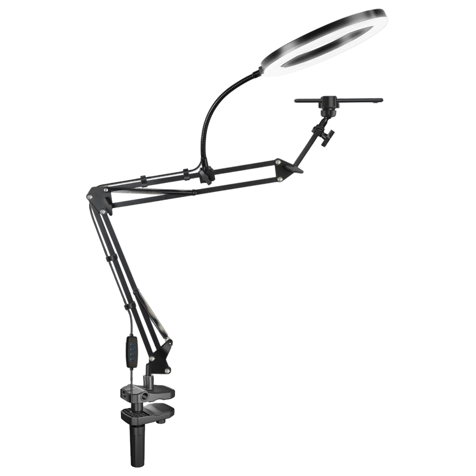 Adjustable Overhead Phone Mount With Rings Light Camera Arm Stand for Video Recording Live Streaming Art Craft