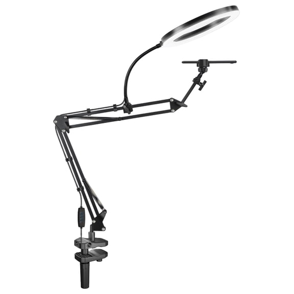 Adjustable Overhead Phone Mount With Rings Light Camera Arm Stand for Video Recording Live Streaming Art Craft