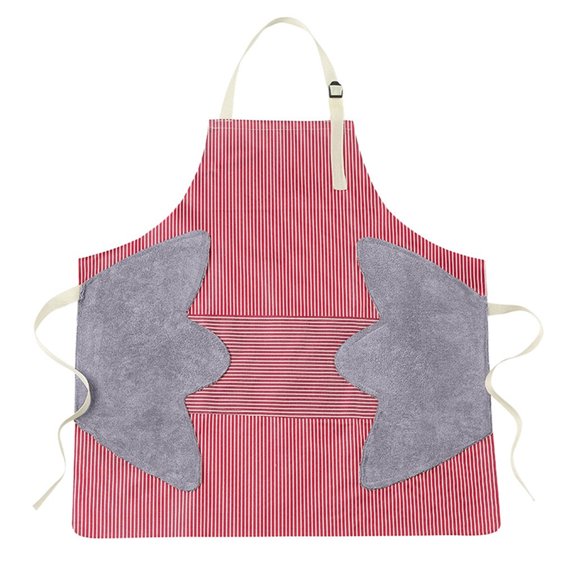 Adjustable Oxford Cloth Apron with Striped Pattern Large Front Pockets and Side Tie Closure Suitable for Kitchen Cooking Baking and Craft Work