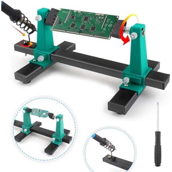 Adjustable PCB Holder For Soldering – Anti-Slip Circuit Board Repair Fixture With Tilt Lock (15°–60°) For Phone & Motherboard Work