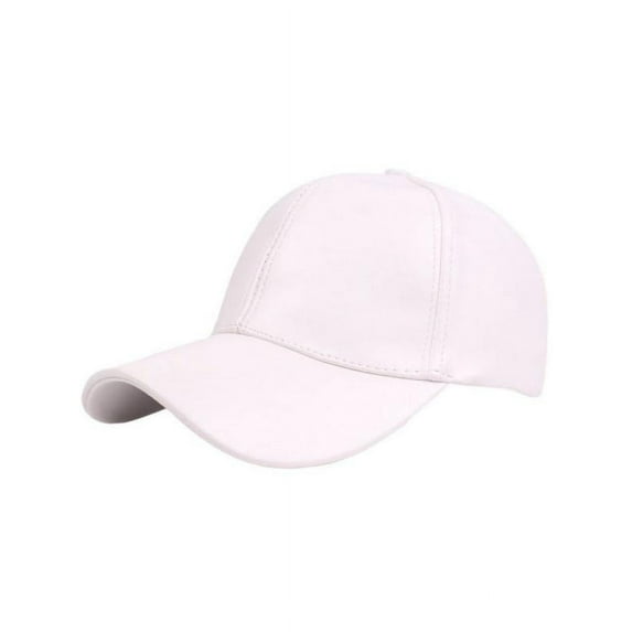 Adjustable PU Leather Baseball Cap for Men Women