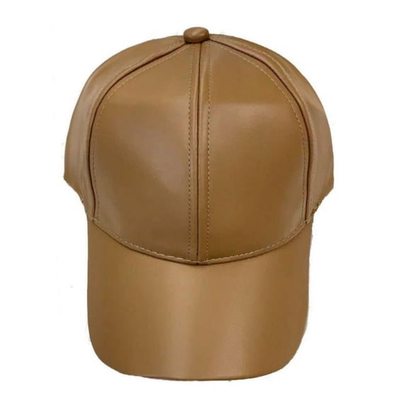 Adjustable PU Leather Baseball Cap for Men Women