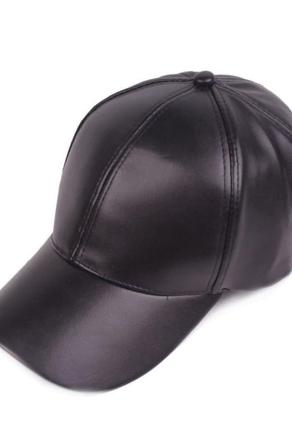 Adjustable PU Leather Baseball Cap for Men Women