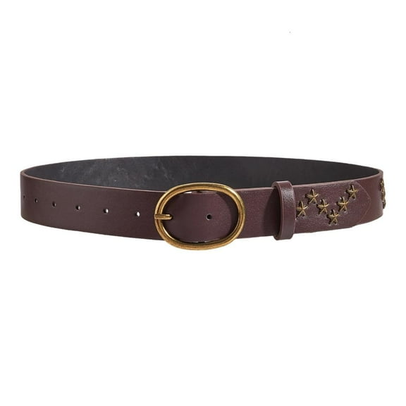 Adjustable PU Leather Waist Belt with Star Stud Detailing for Rock Music Lover
