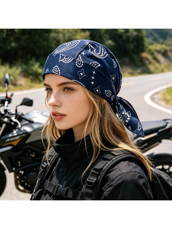 Adjustable Paisley Bandana Head Wrap, Breathable Tie Head Scarf Cap, Lightweight Skull Do Rag for Men & Women, Ideal for Cycling, Running and Outdoor Sports