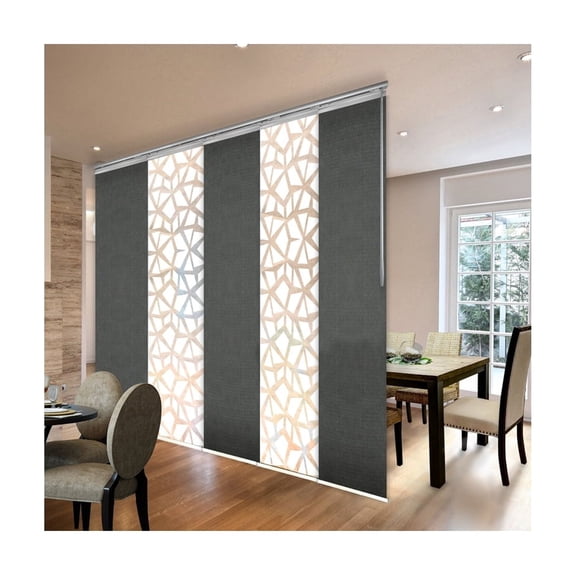 Adjustable Panel Track Blinds Set - Steel Room Divider System 58-110 Inch