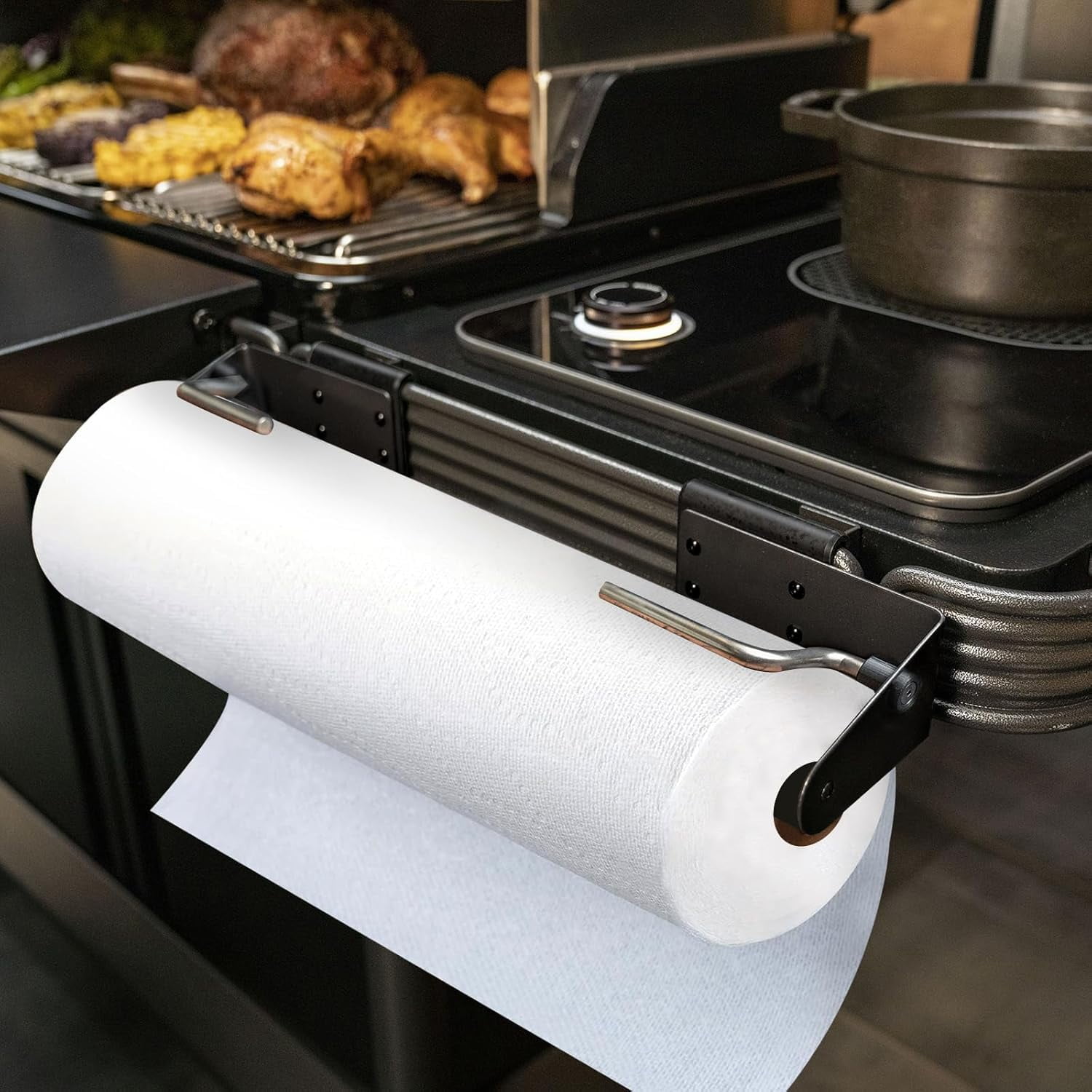 Adjustable Paper Towel Holder & 3 Hooks for Grills P.A.L. Pop-and-Lock ...