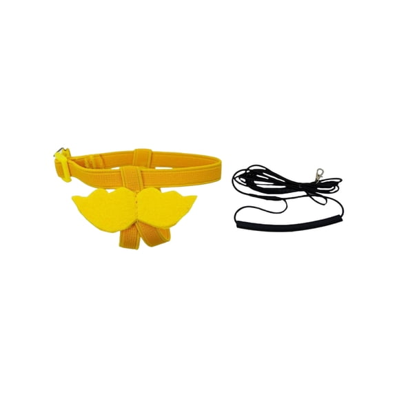 Adjustable Parrot Harness Leash Set, Escape-Proof Breathable Bird Walking Vest, Soft Lightweight Wing Strap Outdoor Flying Training Jacket For Cockatiels And Small Pet Parrots-（Yellow）
