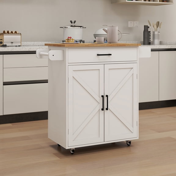 Adjustable Partition & Lockable Wheels / Customizable Kitchen Island