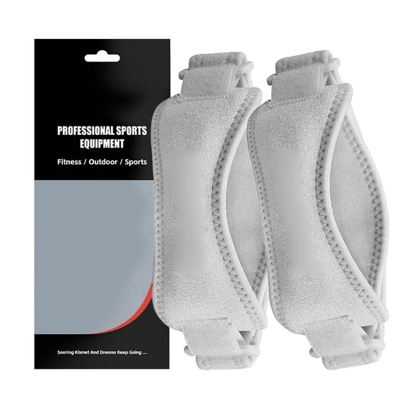 Adjustable Patella Knee Strap 1 Pair Grey Knee Support Brace for Running Fitness Workout Sports