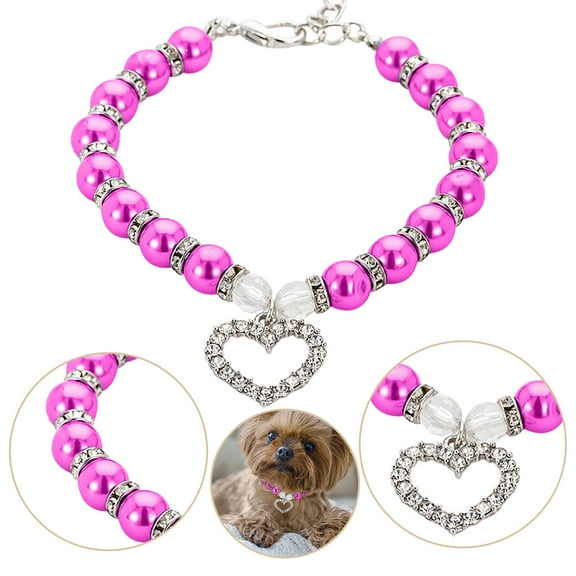 Pet Collars Adjustable Dog Chain with Pearls for Dogs and Cats - Stylish and Durable Pet Accessories