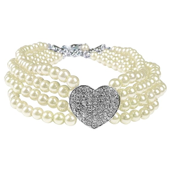 Adjustable Pearl Pet Collar Chain for Dogs and Cats Comfortable Secure Leash Accessory