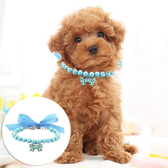 Adjustable Pearl Pet Collar Chain for Dogs and Cats Comfortable Secure Leash Accessory