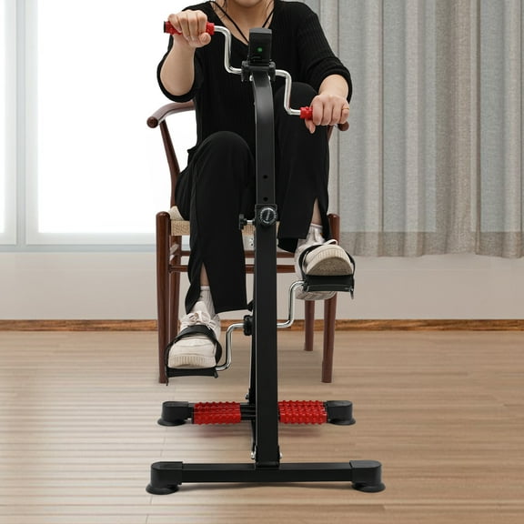 Adjustable Pedal Exerciser Bike with LCD Monitor  Arm & Leg Mini Exercise Machine for Home Rehab & Fitness, Compact & Portable, Quiet Resistance System