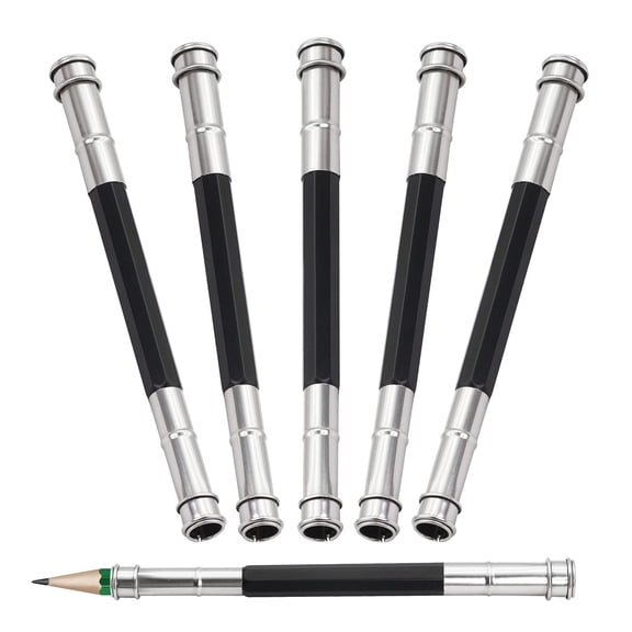 Adjustable Pencil Extender Lengthener Tool, Coupling Device For Art Writing, Portable Extender (Black)