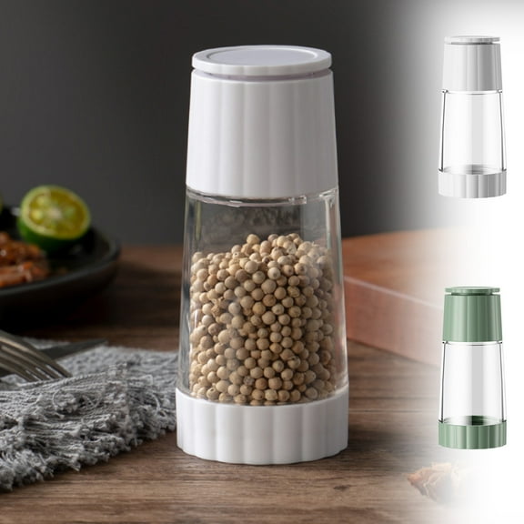 Adjustable Pepper Grinder - Premium Manual Spice Mill for Sea Salt, Peppercorns and Herbs - Ergonomic Kitchen Tool with Clear Window