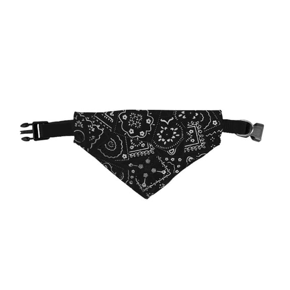 Adjustable Pet Bandana Collar with Quick-Release Buckle - Paisley Patterned Washable Dog Scarf for Small Medium Large Dogs and Cats