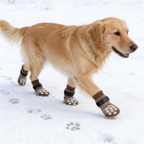 Adjustable Pet Booties Oppose Slide Dog Socks,Waterproof Adjustable Straps,Reusable Paw Protectors for Indoor and Outdoor Use,Breathable Dog Booties Vibrantes Lifes
