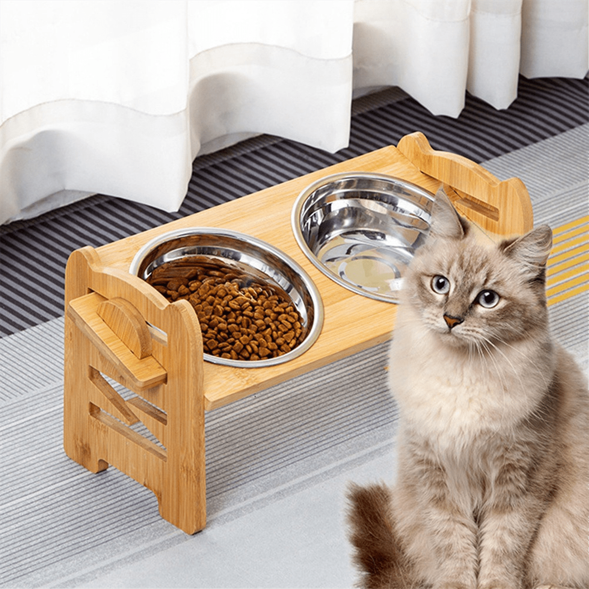 Adjustable Pet Bowl Stand Feeding Stand Cat Bowl Stand Pet Food Stand — free download