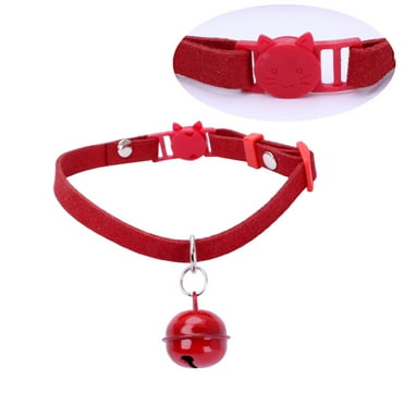 Adjustable Pet Collar with Small Bell Personalized Collars for Cat Kitty Kitten Puppy (Red)