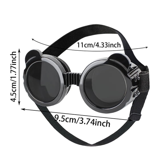Adjustable Pet Goggles for Cats and Dogs, 9.5cm Bear Ear Style UV Protection Sunglasses,Colour as Pictured