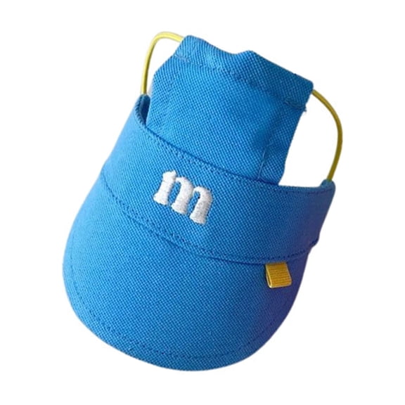 Adjustable Pet Hat with Embroidered M Letter Sun Protective Breathable Baseball Hat For Dog Cats Everyday Walking Use