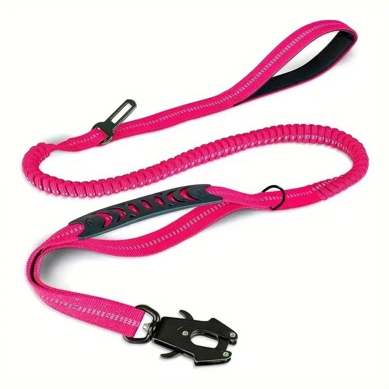 Adjustable Pet Leash Tactical Heavy Duty Dog Leash Straps Reflective Shock Absorbing Car Seatbelt Dog Collar Dog Accessories