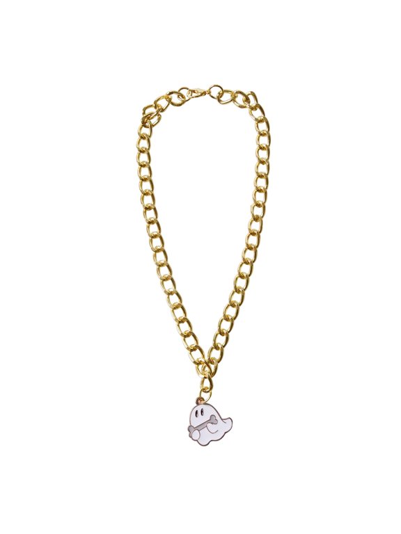 Adjustable Pet Necklace With Seasonal Pendant For Cats And Small Dogs Gold Tone Chain Collar AccessoryA-30Cm
