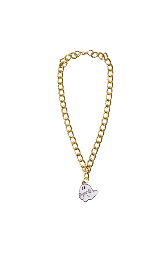 Adjustable Pet Necklace With Seasonal Pendant For Cats And Small Dogs Gold Tone Chain Collar AccessoryA-30Cm