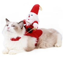 Adjustable Pet Santa Claus Costume Festival Outfit with Stretchable Hat