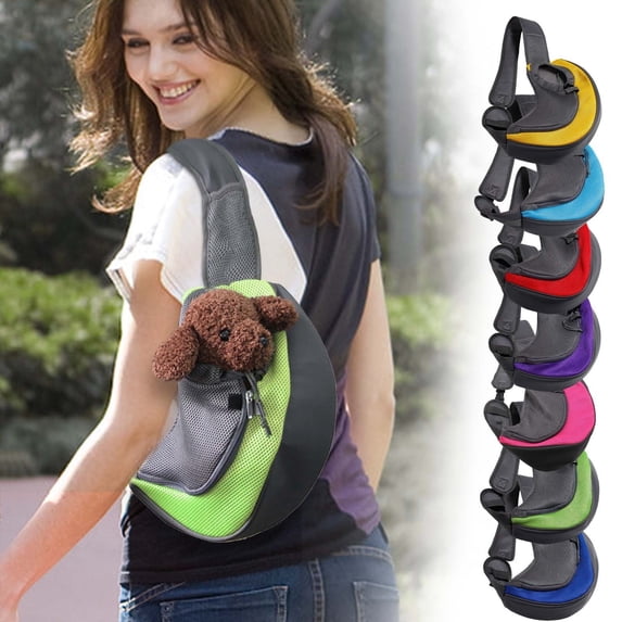 Adjustable Pet Sling Carrier for Small Pets, Comfortable Hands-Free Chest Carrier Shoulder Bag for Daily Outings