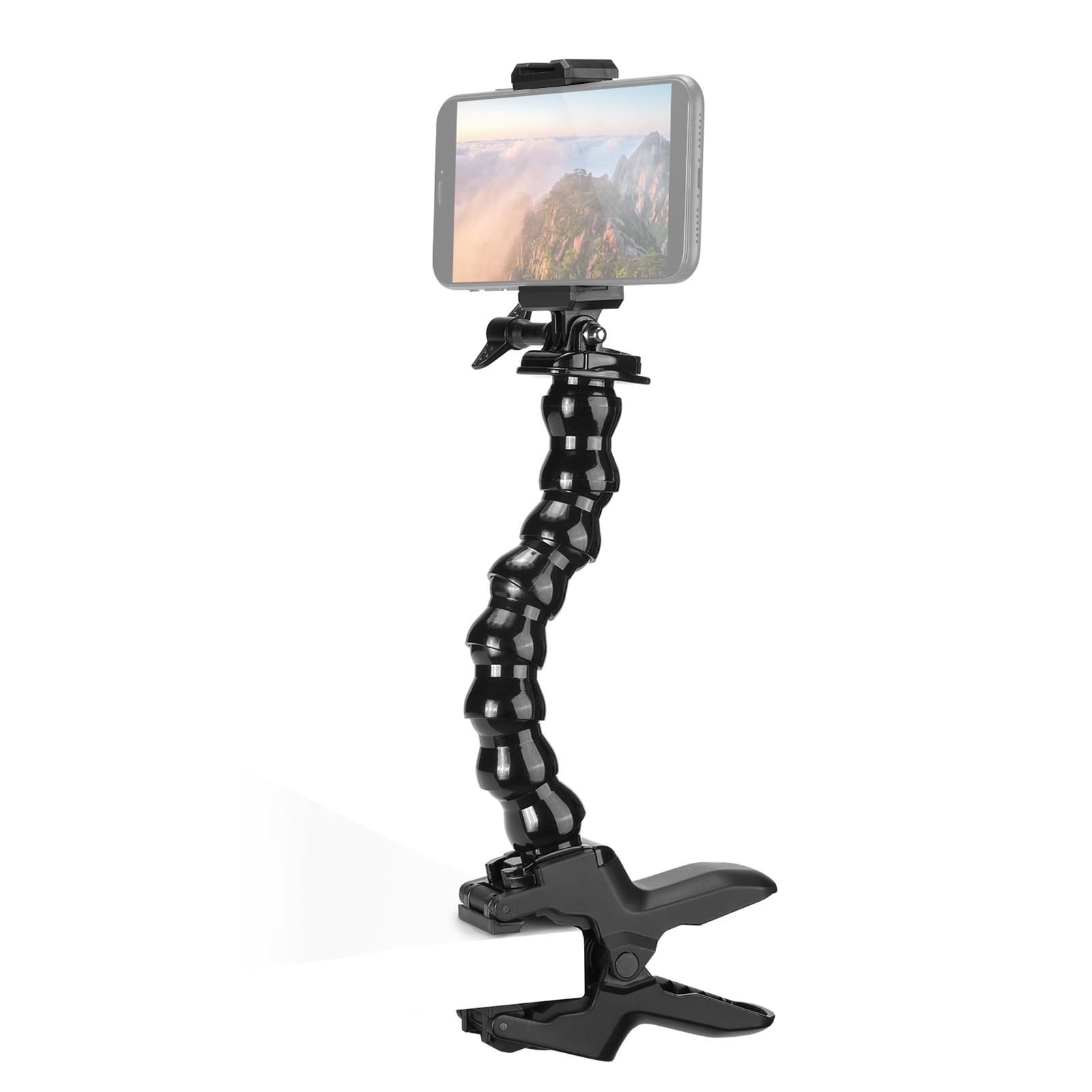 Adjustable Phone Mount, Flexible Clipon Bracket with Detachable Holder