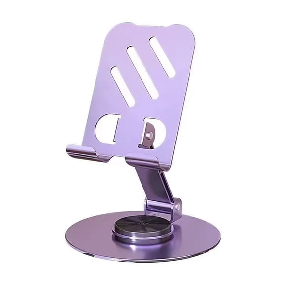Adjustable Phone Stand, Foldable 360° Rotating Holder for iPhone, Tablet – Sturdy ABS + Aluminum Alloy,Purple,Gray