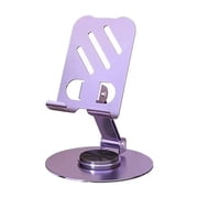 Adjustable Phone Stand, Foldable 360  Rotating Holder for iPhone Children, Tablet   Sturdy ABS + Aluminum Alloy,Purple,Gray